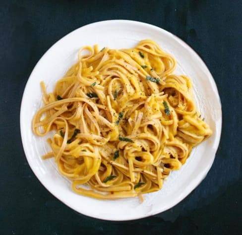 Linguini vegan pumpkin nutmeg 